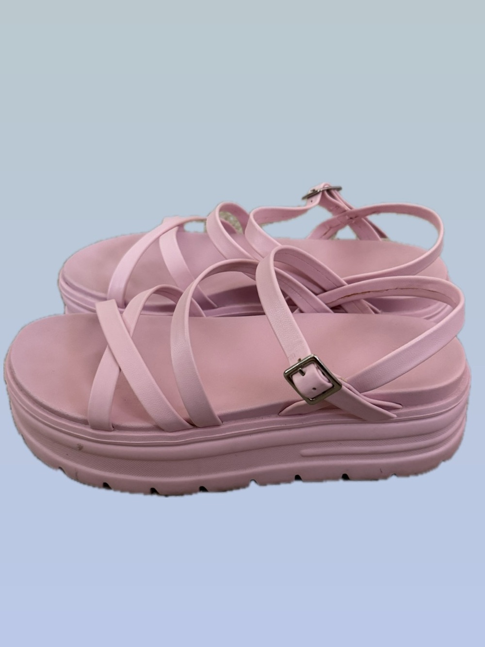 H&M Pastel Pink Platform Strappy Sandals